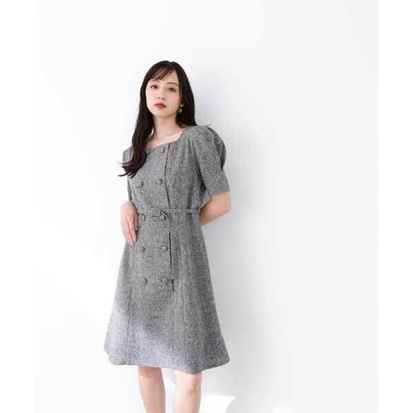 Женское мини-платье Jill by Jill Stuart из экрю твида двубортное