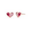 Free Bird First Earrings for Silver Pink Gold July Everyday Day Present Women, Popular, Hypoallergenic, 925, Earrings, 18K, Ruby, Heart, Birthstone,
