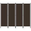 VidaXL Room Divider 4 Panels Brown 200x180 Cm