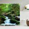 3d Printed Natural Forest Landscape Shower Curtain Waterproof Fabric Waterfall Bathroom Curtains Wall Decoration Large 300x180