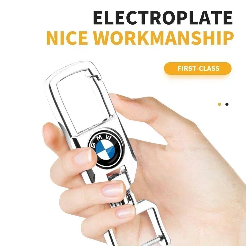 2025 Металлический Кожаный Брелок для Ключей Автомобиля Декор Кольцо для Ключей Автомобильные Аксессуары Для BMW E36 E46 E90 E60 E39 F30 F10 F20 X5 E70 E53 G30 E91 E92 E93