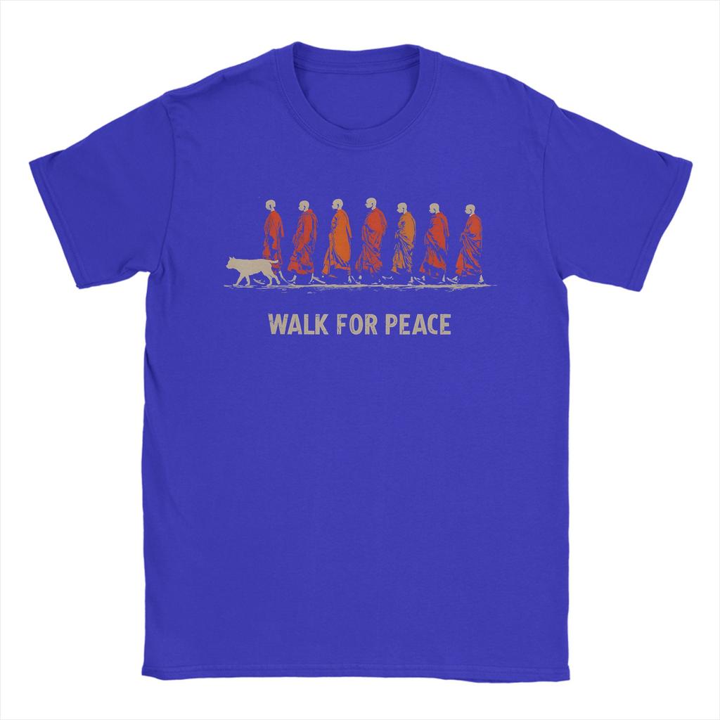 Unisex Peace Walking Monks And Aloka Dog Walk For Peace T Shirt 100 Cotton Clothes Funny Short Sleeve Crewneck Tees TShirt