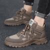 Осень и Зима Новые Утепленные Уличные Ботинки Мужские Короткие Ботинки Пустынные Ботинки Толстая Подошва Утепленные Мужские Ботинки