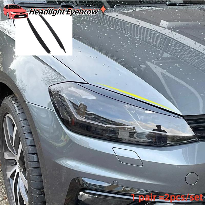 2pcs ABS Car Headlight Eyebrow For Volkswagen VW GOLF 7 Golf7 MK7 GTI Head Lamp Eye-catching Eyelid Cover Trim Sticker Acc.