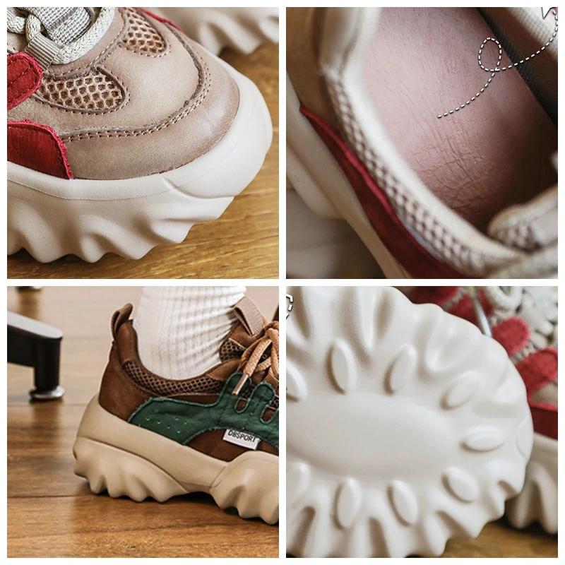 Fujin 5cm Summer Chunky Sneaker Mary Jane Women Boots Retro Shoes Cow Suede Genuine Leather Pils Mules Luxury Platform Wedge