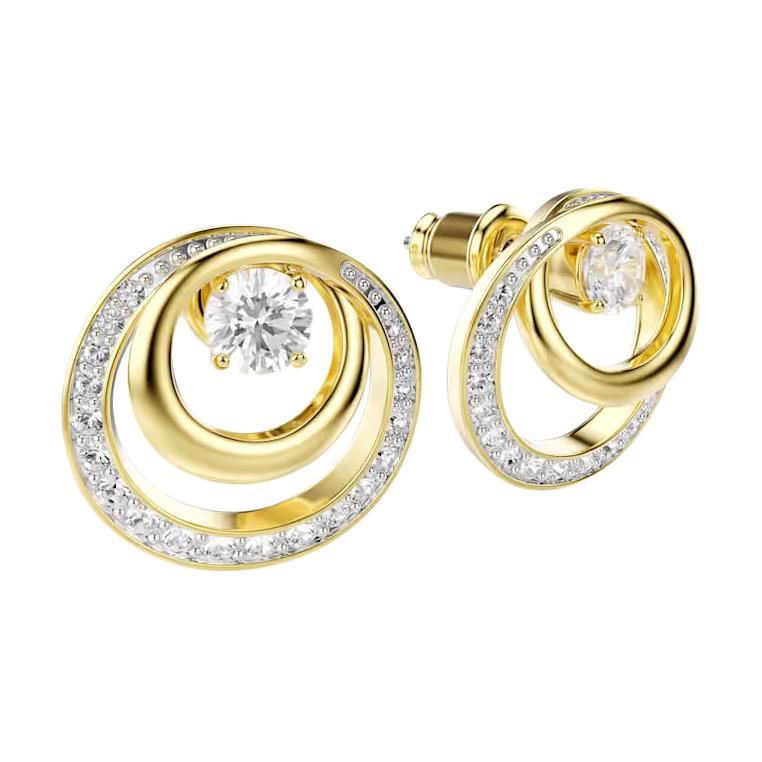 Swarovski Гипербола Круглый Дизайн Эстетичные Серьги-Гвоздики с Кубическим Цирконием Унисекс Серьги Белый 5740407
