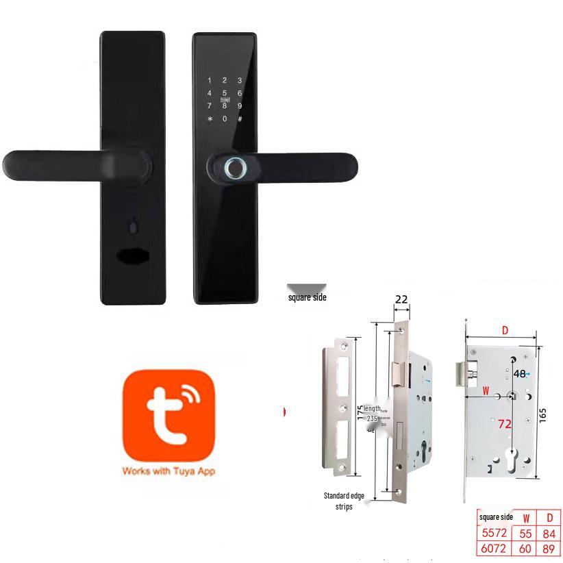 Многоязычный умный дверной замок с отпечатком пальца и дизайном граффити