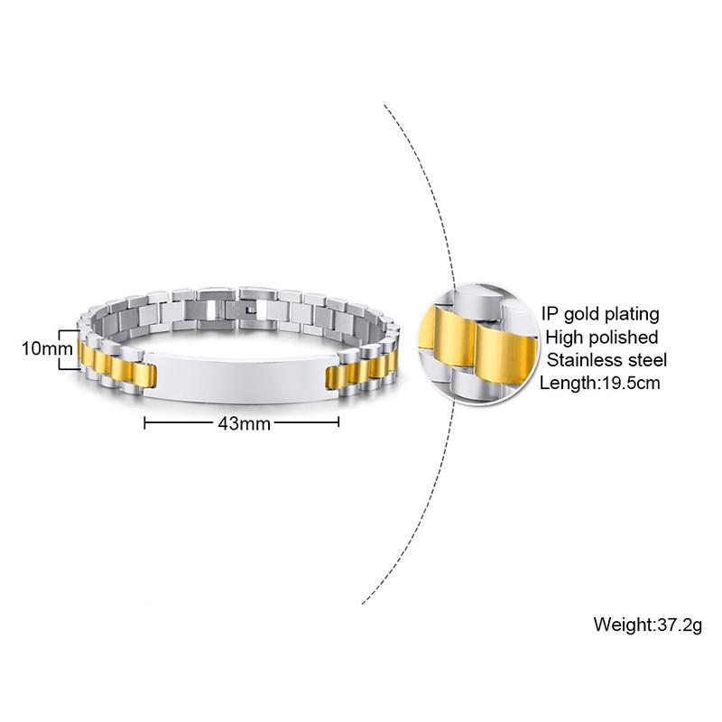 Customize Stainless Steel Watch Band ID Tag Bracelet, Free Engraving Personalized Jewelry,Women Men Anniversary Couple