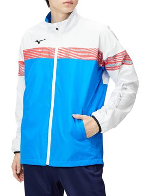 Куртка для тенниса Breath Thermo Warmer Dynamotion Fit, влагопоглощающая, генерирующая тепло, водоотталкивающая, ветрозащитная 62JE2520 Peace Blue x White S
