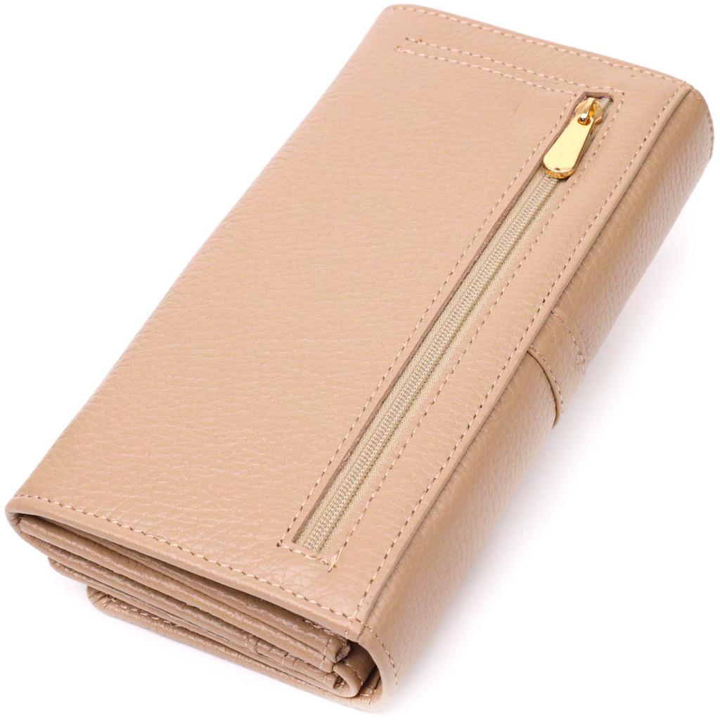 Практичный женский кошелек с большим количеством отделений из натуральной кожи Tony Bellucci Wallet 21959 Бежевый