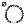 Bracelet - - Freshwater Cultured Pearls 7-8 Mm - Tahitian Black - 9 Carat White Gold - AAA+ Quality