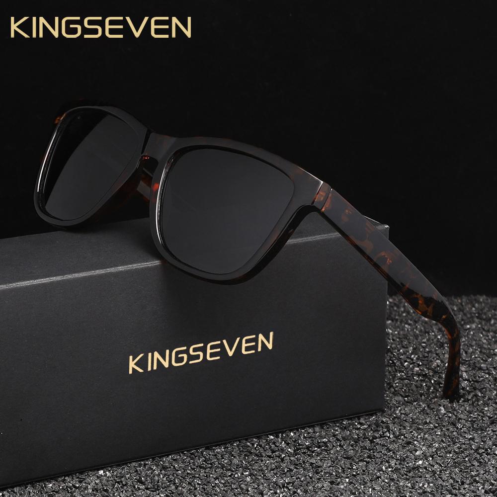 Kingseven Новые модные солнцезащитные очки для мужчин/женщин UV400 поляризованные линзы очки высокого качества классические матовые большие оправы водительские очки