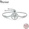 BAMOER 925 Sterling Silver Tree of Life Tennis Bracelet Women Adjustable Link Chain