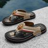 Модные мужские шлепанцы большого размера кожаные шлепанцы внешнеторговые повседневные мужские туфли уличная мода мужские шлепанцы крутые 37-46