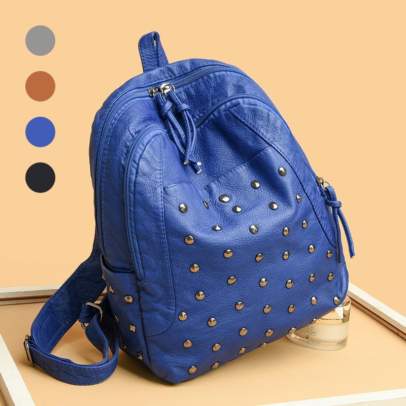 Рюкзак с заклепками большой вместимости премиум-класса, женский новый рюкзак для отдыха и путешествий, студенческий школьный рюкзак, женская сумка