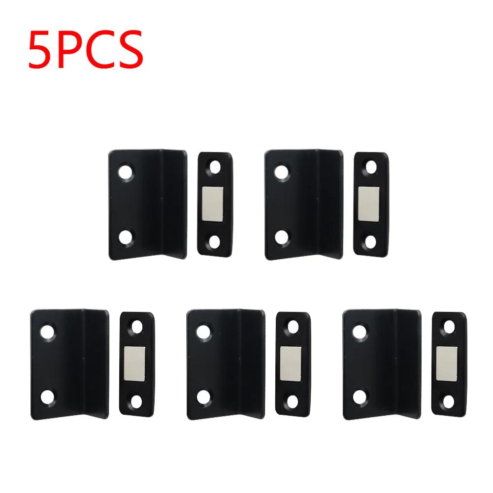 Strong Magnetic Cabinet Catches Punch Free L-Shaped Sliding Door Stop Ultra Thin Invisible Anti Collision Furniture Hardware