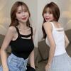 Women Knitted Camisole Tank Tops Backless Cropped Tops Sleeveless Undershirts