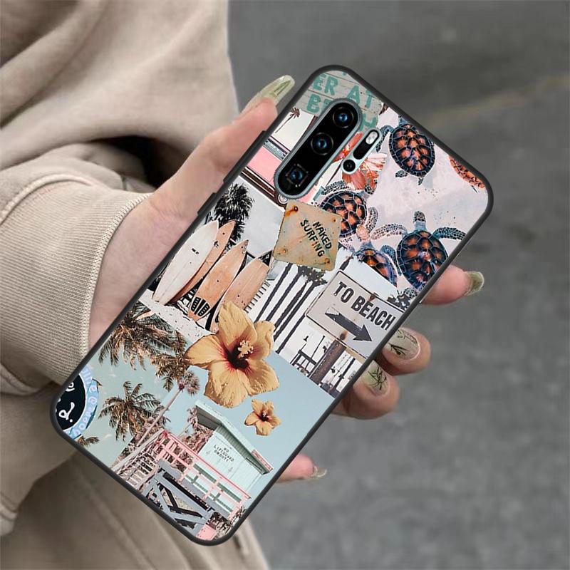 Летний пляжный коллаж Чехол для Huawei P40 Lite P20 P30 Nova 11 Pro 9 10 SE 3i 7i 11i 5T Y60 Y61 Y70 Y90 Y91 Обложка