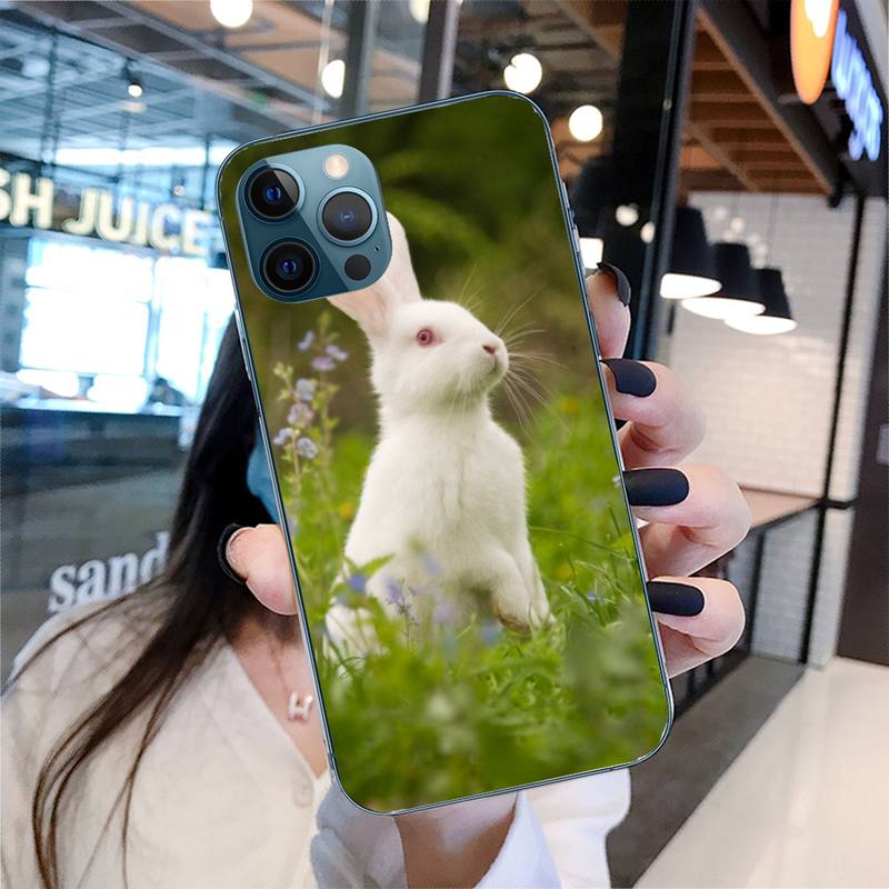 Милый чехол для телефона с кроликом для iPhone 11 12 13 Pro Max 5s 6s 7 8 Plus X Xr Xs Max Se 2020 13 Mini Чехол-накладка
