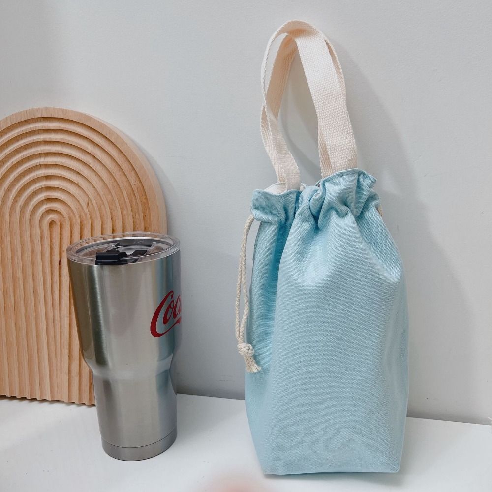 Portable Bottle Drawstring Bag Candy Color Water Bottle Holder Handbag Thermos Pouch  Men/Women