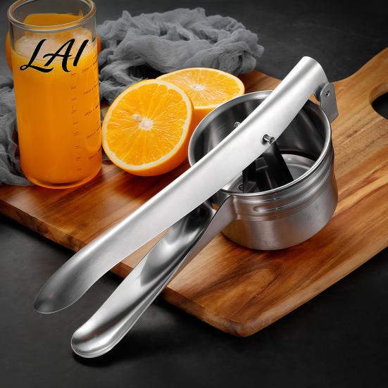 Kitchen Gadget for Mashed Potatoes Stainless Steel Potato Ricer with T-shaped Handle Handheld Manual Garlic Food Press Press Multifunctional