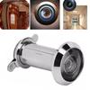 200 Degree Wide Angle Door Peephole Viewer, Metal Housing, Easy Installation, Silver Tone, Adjustable Threaded Tube
