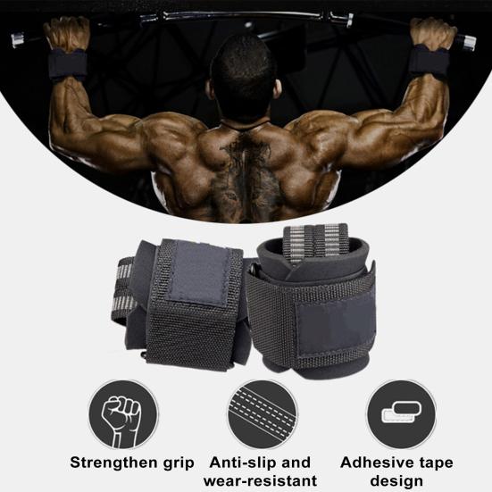 2Pcs Weightlifting Pressure Wrist Guard Strap Adjustable Hard Pull Lifting Wrist Strap Grips Band Strength Training Deadlift Grip