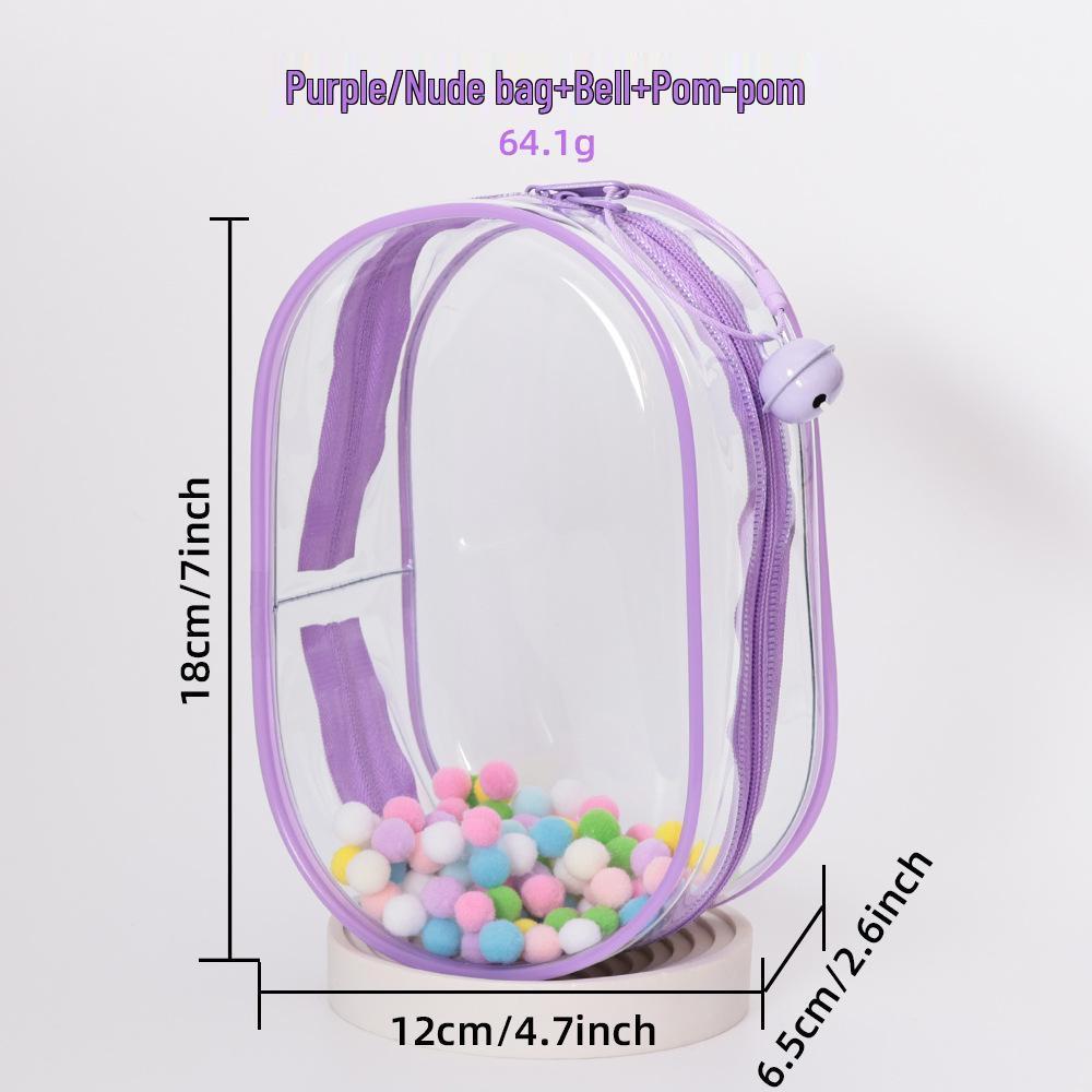 High-Transparency Thickened PVC Cotton Doll Storage Bag - Dustproof, Cute, Hanging, Transparent Q Round Design