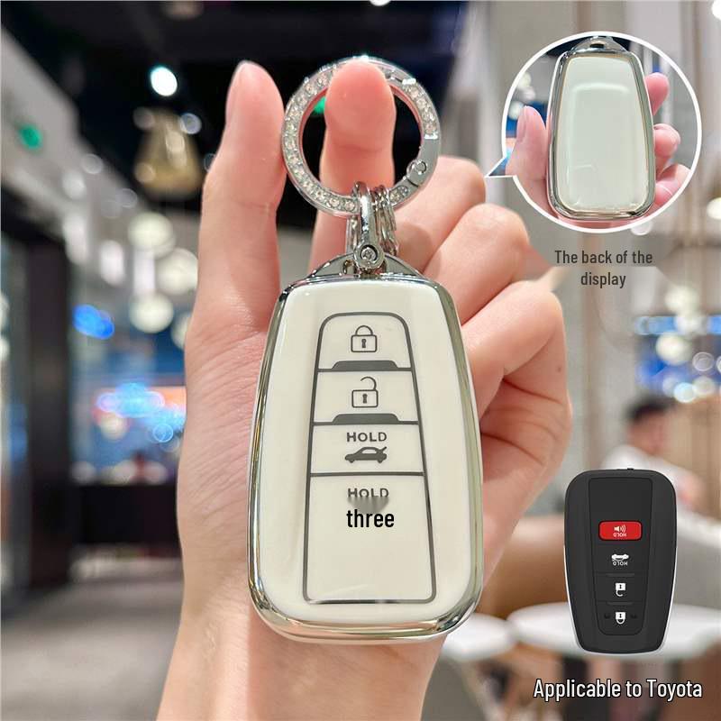 Silver Edge Key Case for Toyota Models: Corolla, RAV4, Camry, Vios, Highlander