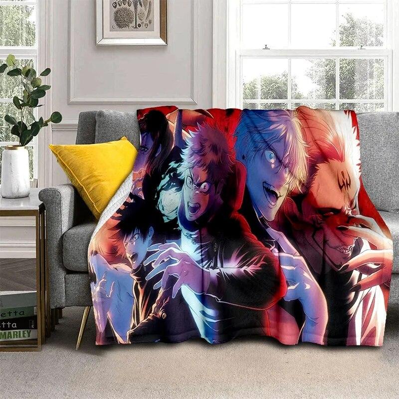 Jujutsu Kaisen Anime Itadori Yuji Blanket,Soft Throw Blanket for Home Bedroom Bed Sofa Picnic Travel Office Cover Blanket Kids
