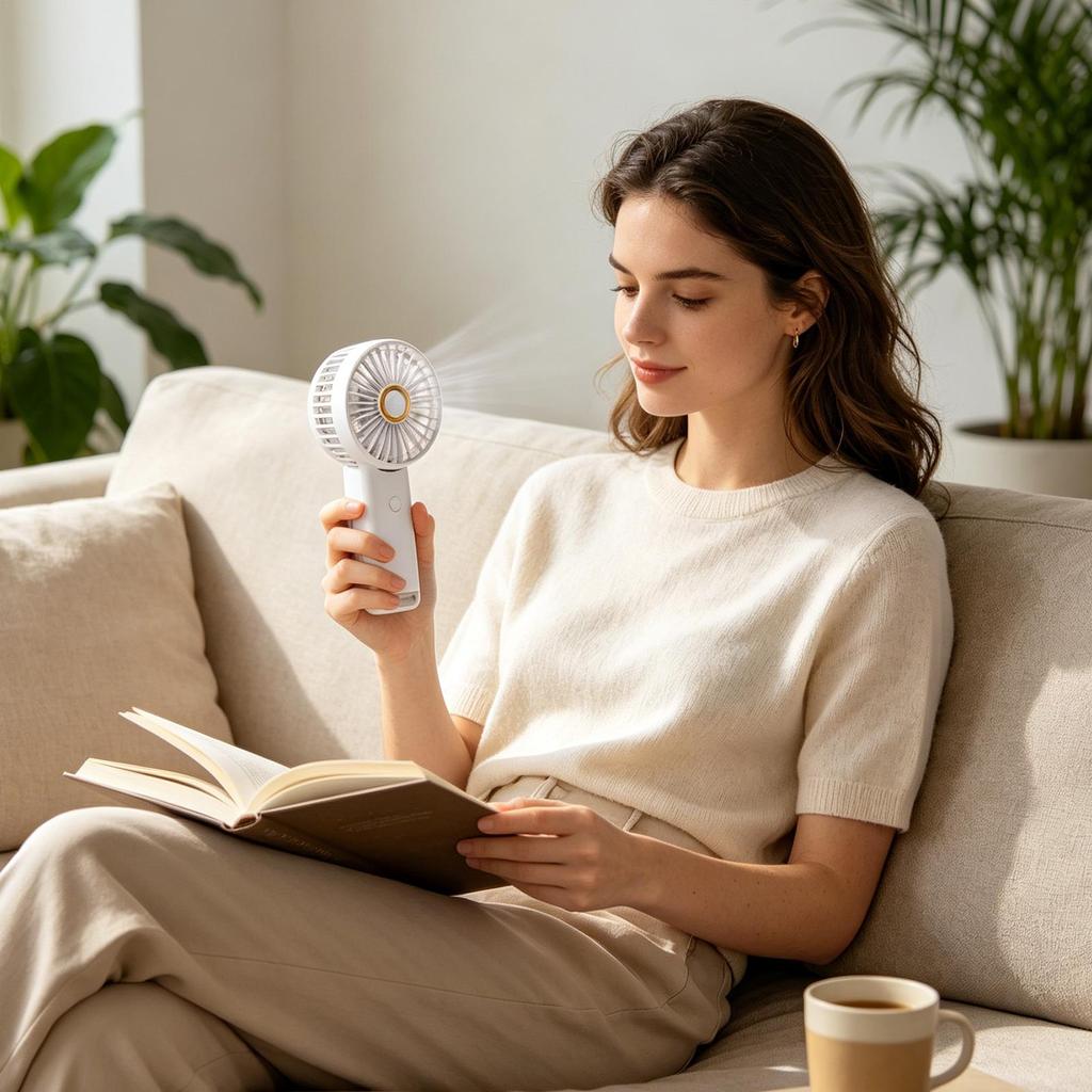 Portable Handheld Fan Foldable Cooling Fan Rechargeable Electric Fan For Backpacking Camping Hiking Fishing Outdoor Activities