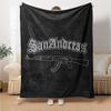 1pc San Andreas AK-47 Soft Warm Throw for Home, Office, Trave, All-Season Cozy Bedding Gift, Office Cozy Accessory 1123