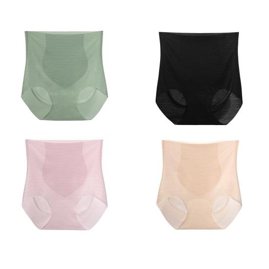 Женское ультратонкое нижнее белье Ice Silk, бесшовные трусики с высокой талией, полностью закрывающие эластичные трусы