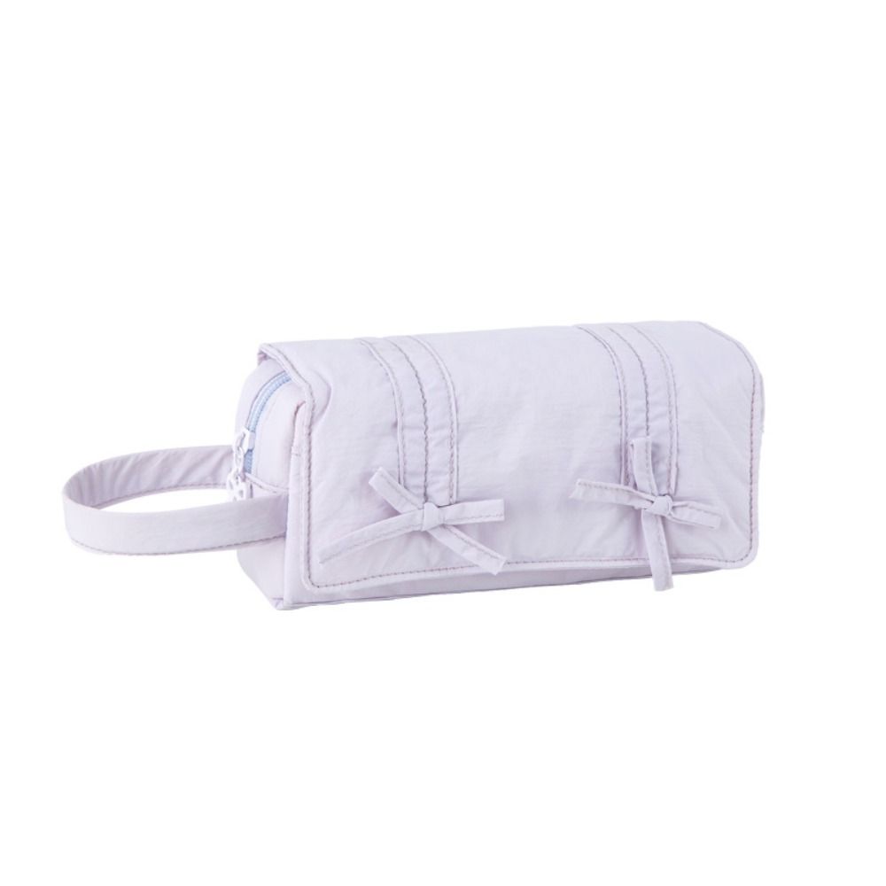 Bow Pencil Pouch Three Layers Stationery Storage Bag Save Space Pencil Case School