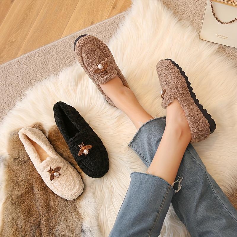 Женские ботинки из стриженого флиса для зимней носки 2025 корейский стиль плоская подошва влагоотводящие теплые удобные