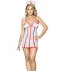 Ladysta Women's White-Red  Nurse Dress Role Play Costume Freesize( S  M  L)
