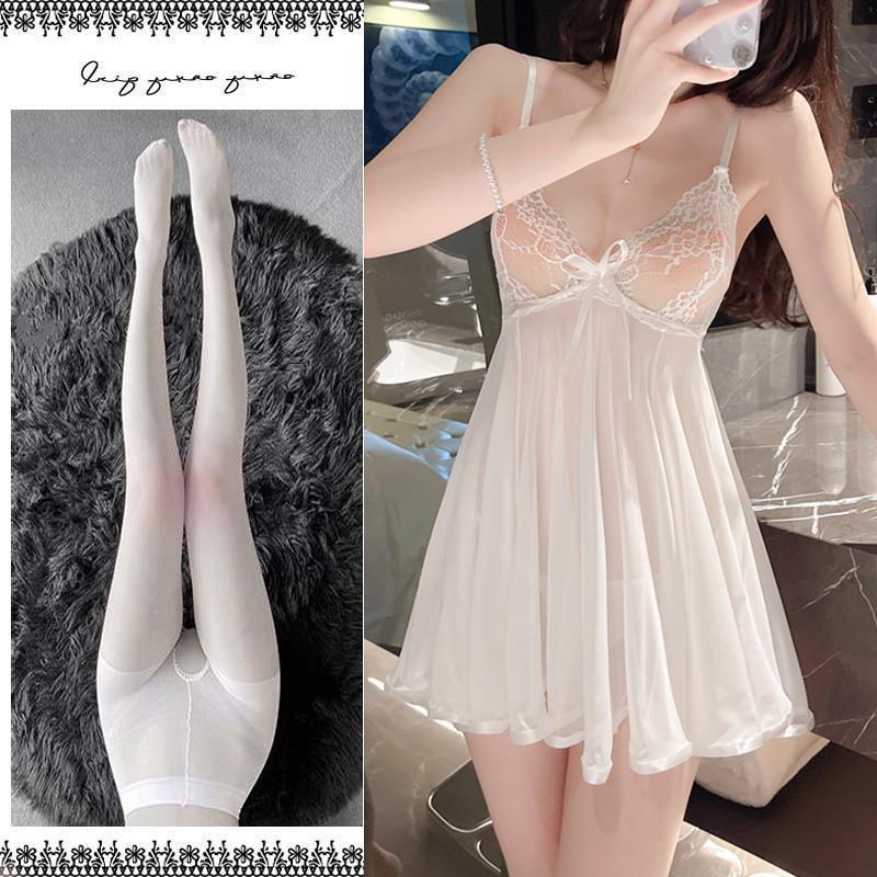 Сексуальный кружевной комплект ночной сорочки: Подчеркивает грудь, Прозрачное нижнее белье для женщин
