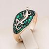 Черная текстура зеленый циркон золотой геккон кольца женские индивидуальность комфорт аксессуары мода бижутерия