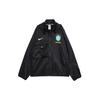 Brazil Team Letter Logo Embroidered Stand Collar Raglan Long Sleeve Football Jacket Men Jacket Black FZ8359-010