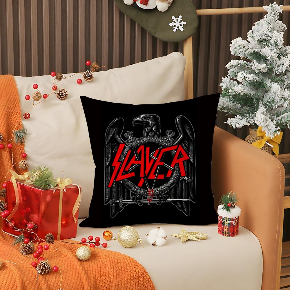 S-Slayer Хэви-метал Рок-группа Наволочка Защита от пылевых клещей Подушка Невидимая молния Шелковистый короткий плюш Чехол на подушку для дивана