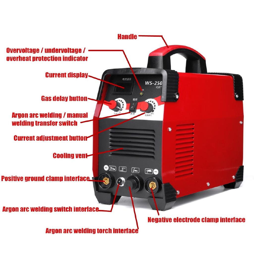 20-250А Ручной Мини Электрический Сварочный Аппарат TIG/MMA Электрическая Сварочная Машина IGBT Инвертор Для Сварочных Работ 220В 2В1