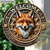 Wooden Hanging Decorative Sign, Welcome Signs, Fox Pattern,indoor or Garden Decorations, 2D Flat Pendants, Housewarming Gifts for Friends