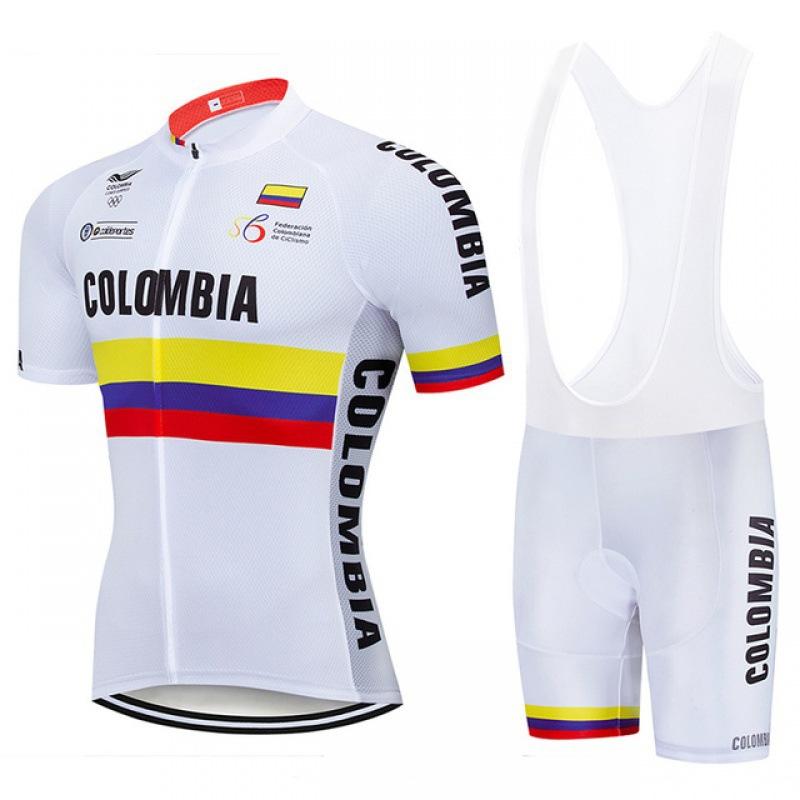 Colombia Cycling Team Jersey Bike Shorts Bib Set Ropa Summer Breathable Road Cycling Suit Set