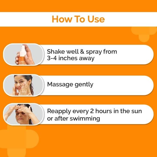 Дерма Ко. 1% гиалуроновый быстровпитывающийся солнцезащитный спрей | Гиалуроновая кислота и витамин Е | SPF 50 и PA++++ | Лицо и тело | Все типы кожи - 100 мл