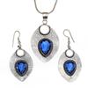 Комплект ювелирных изделий из танзанита, кварцевый драгоценный камень, подвеска, ожерелье 18-20 дюймов