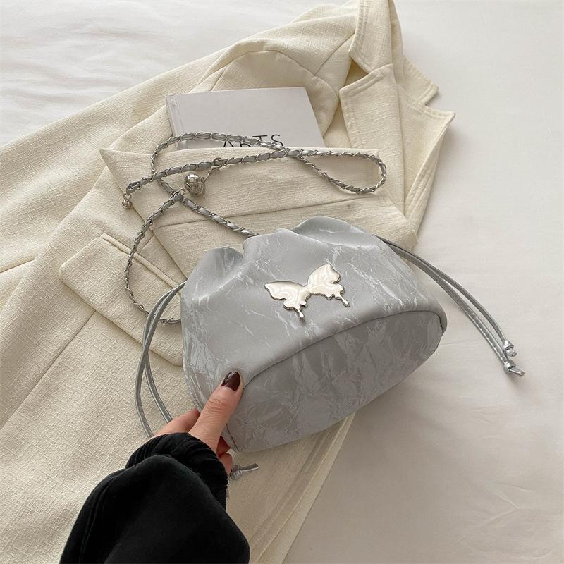 Bow Chain Small Bag Women'S Spring And Summer Niche Design Commuter Bucket Bag