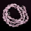 Натуральный Розовый Кварц Камень Плоские Ромбовидные Гладкие Бусины Ожерелье 17" UB-3489 UB-3489