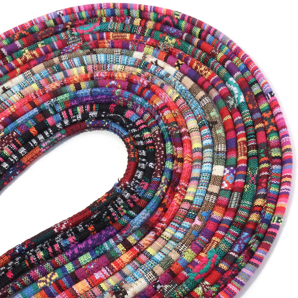 6mm Round Cotton Cords Handmade Colorful Ethnic Style Jewelry Rope For Ornament Making DIY Crafts Bracelet Necklace Accessories