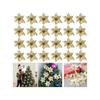 24PCS Glitter Artificial Christmas Flowers Fake Flower Xmas Tree Ornaments For Home New Year Christmas Party Decoration New