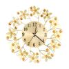 Round Rhinestone Flower Wall Clock Living Room Home Restaurant Hanging Decor